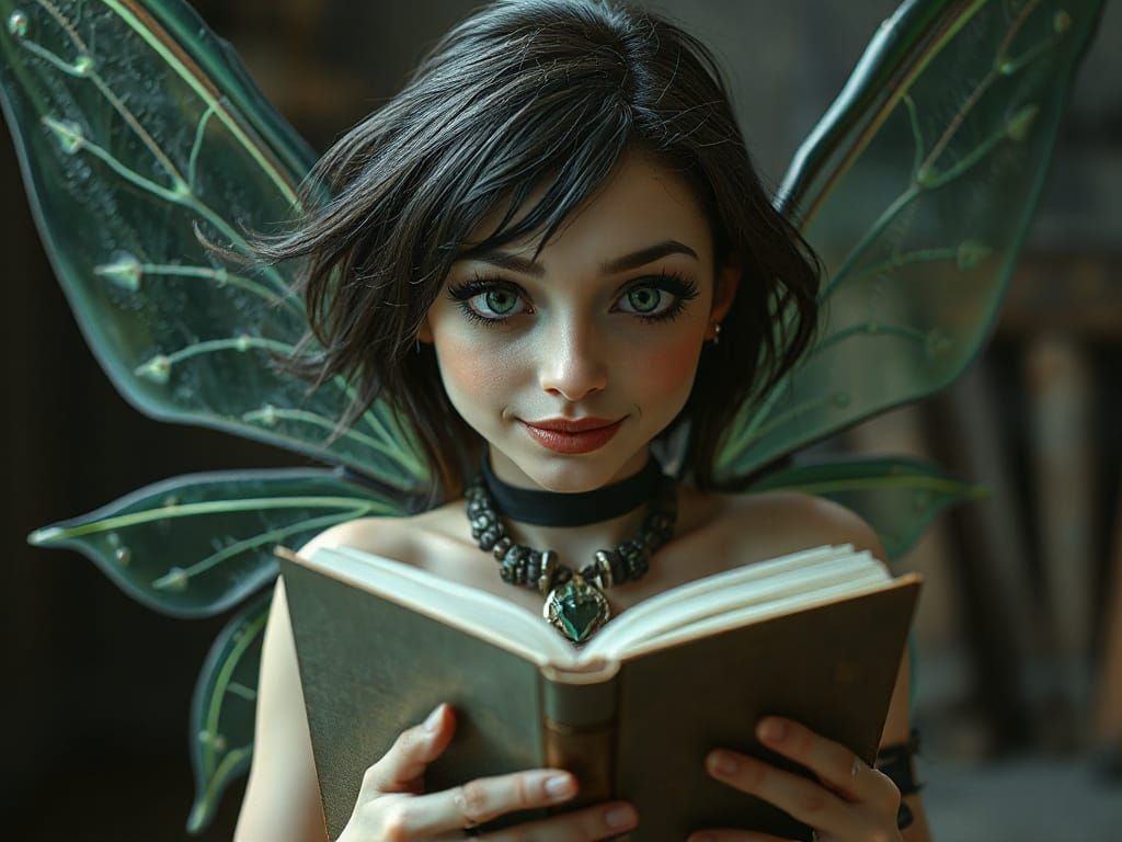 Dark Fantasy Fairy in Gothic Punk Attire Studies Architectur...