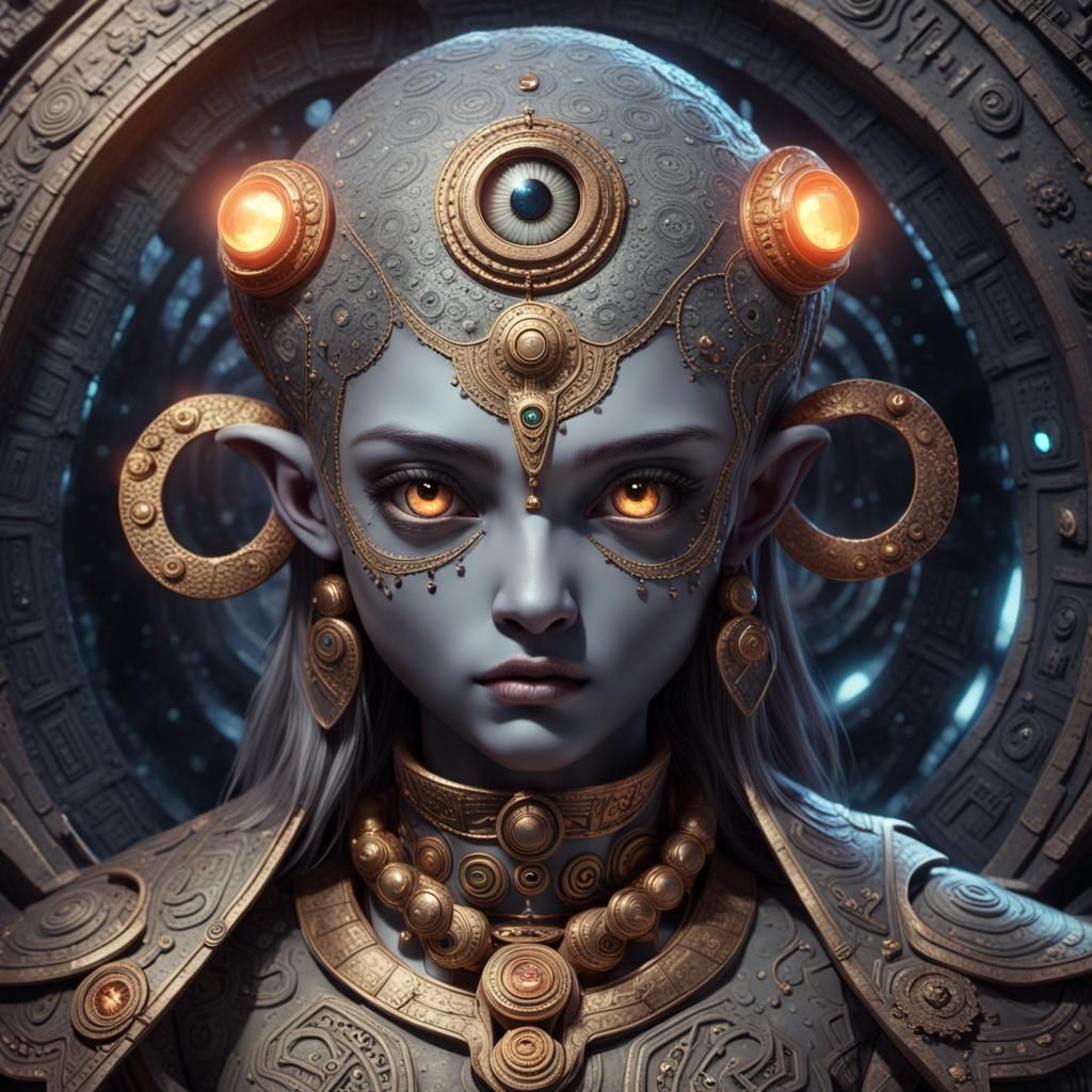 Science Fantasy Portrait of a Grey Alien