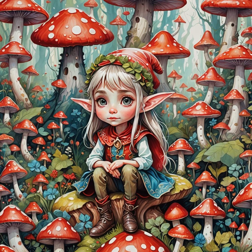 Elf Portrait in a Candyland Wonderland