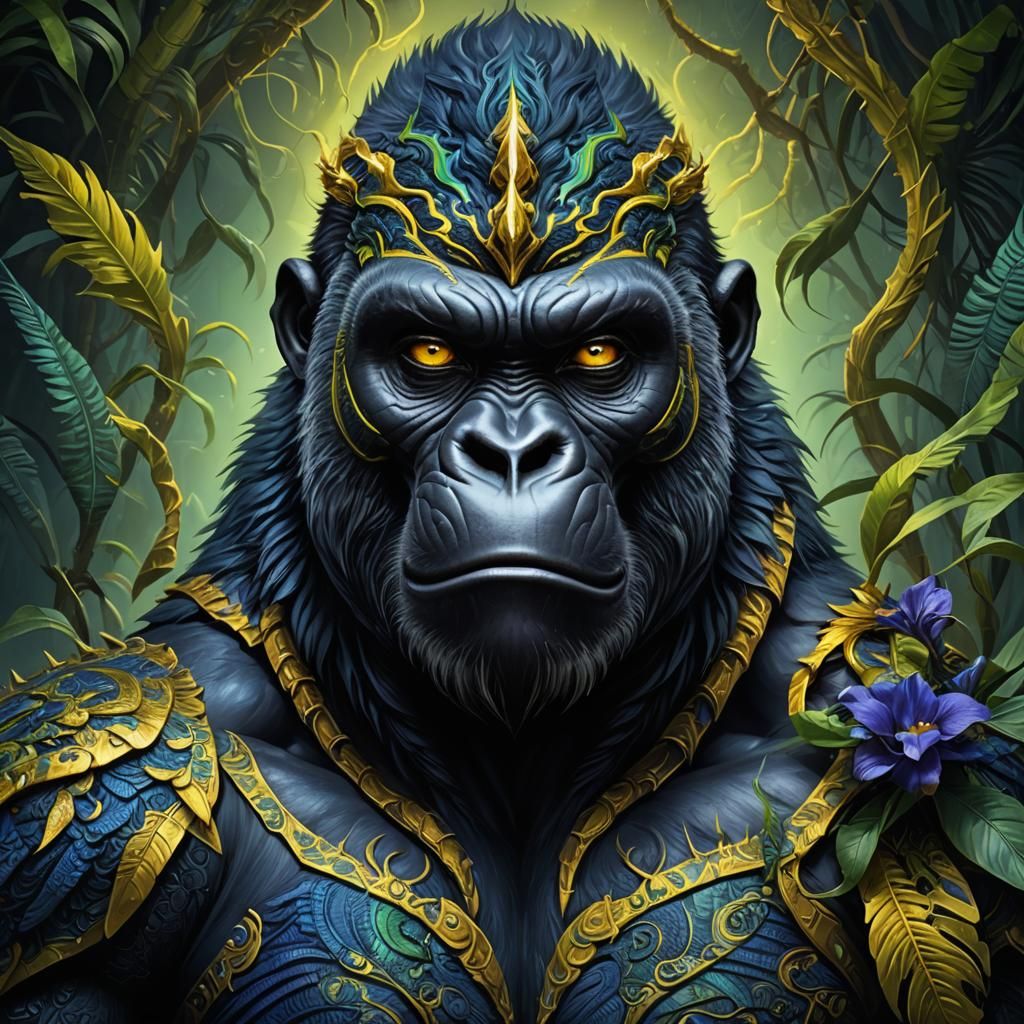 Terrifying Gorilla-Scorpion Hybrid in Matte Painting Style