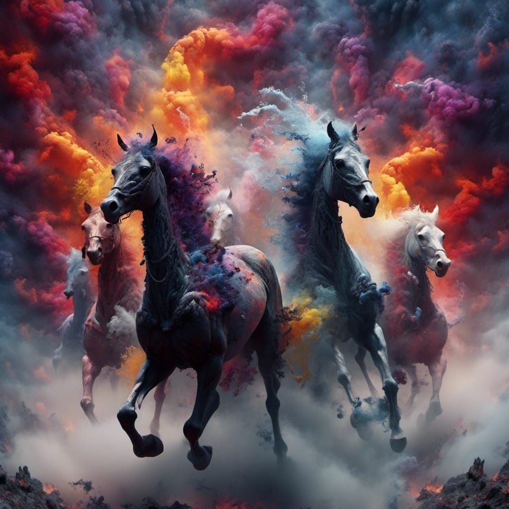 Four Horsemen Ride Nebulae in 3D Photorealism