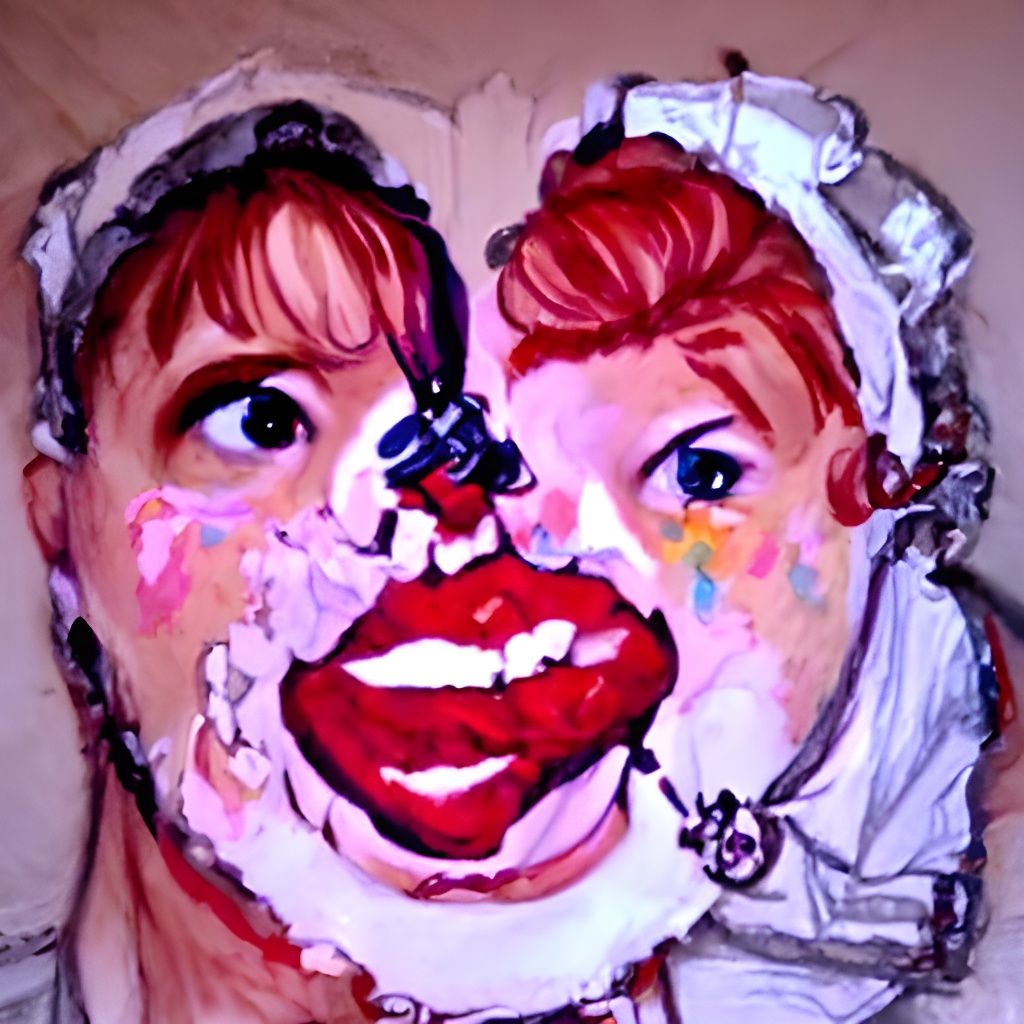 Retro Painting of Makeover at Slumber Party