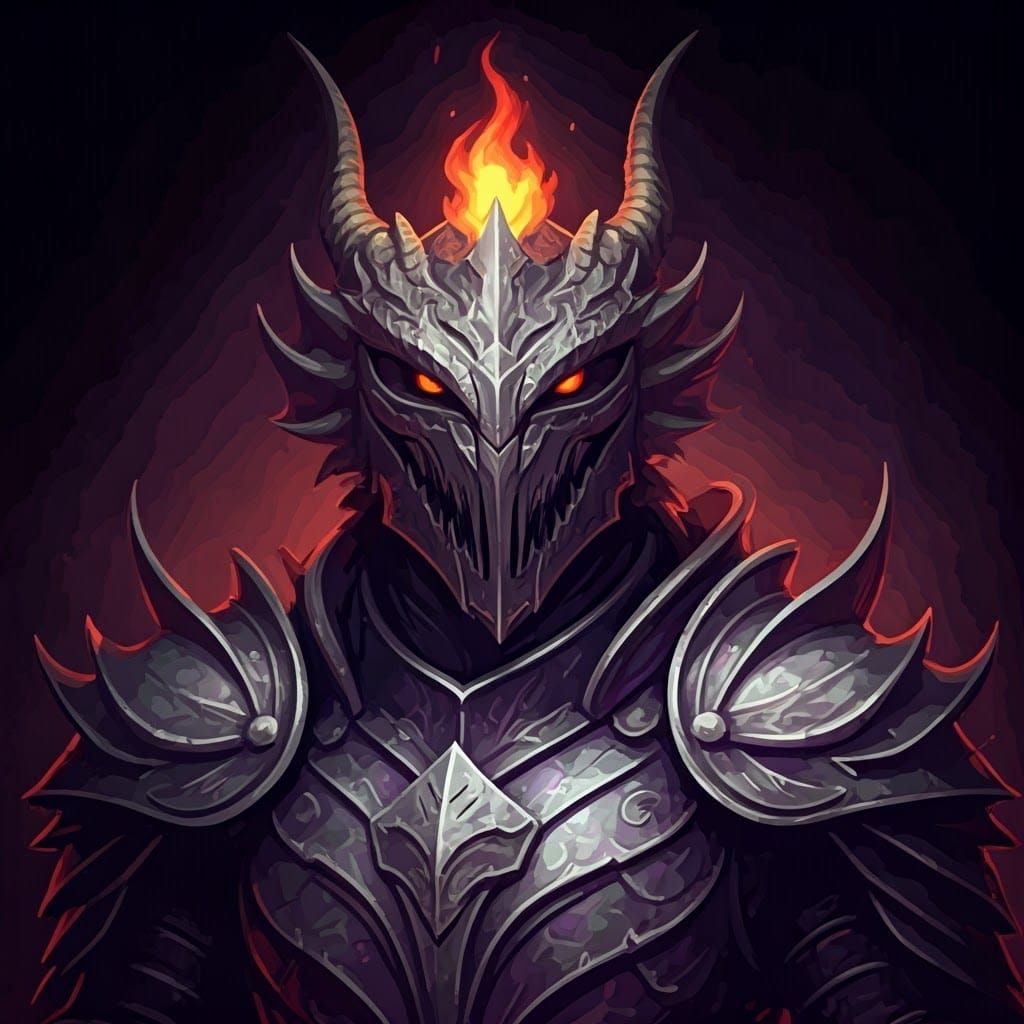 Mystical Draconian Knight in Cartoon Style