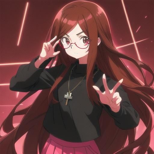 Anime Girl Portrait in Cel-Shaded Style