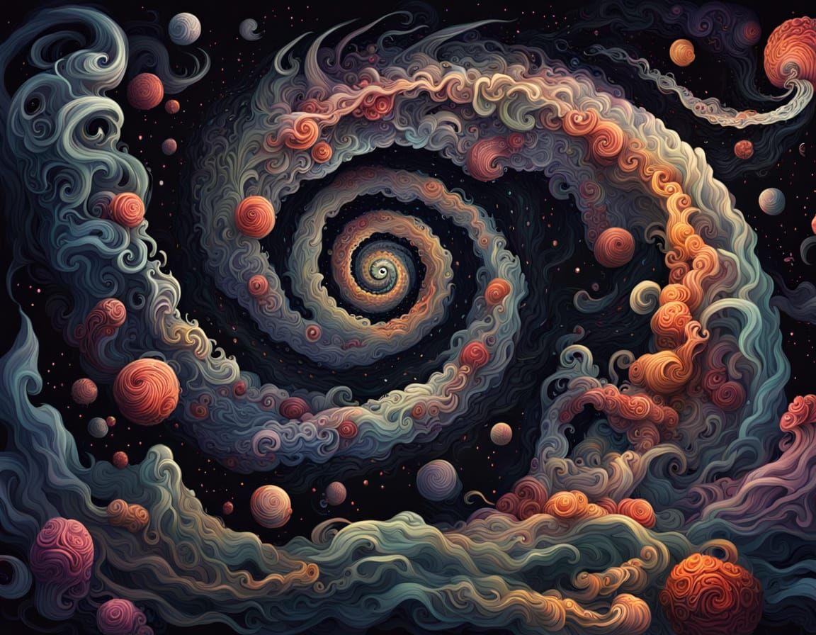 Dark Manipulative Surrealism dreamy warped psychedelic ominous spiraling fantastical ethereal