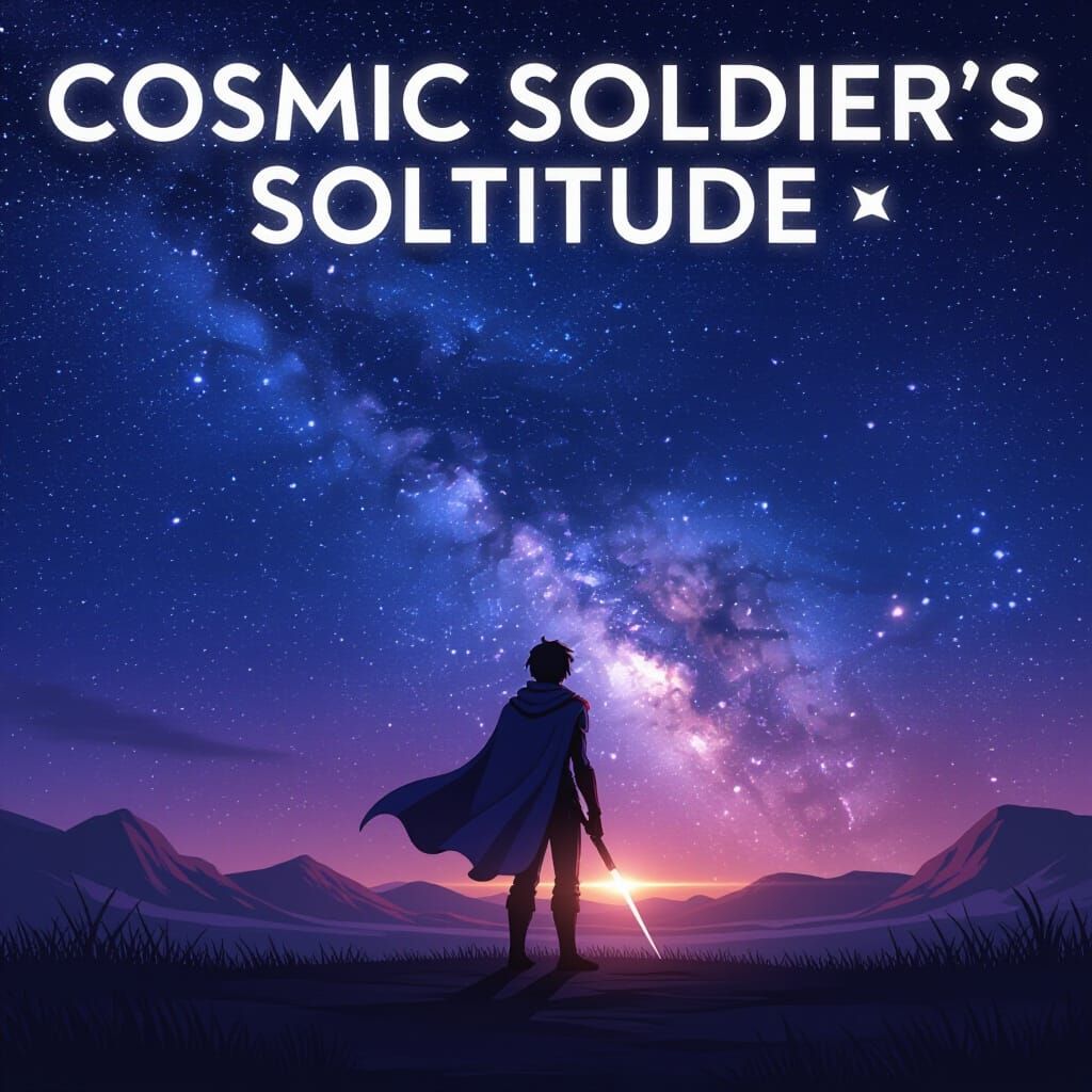 Cosmic Soldier Contemplating a Starry Expanse