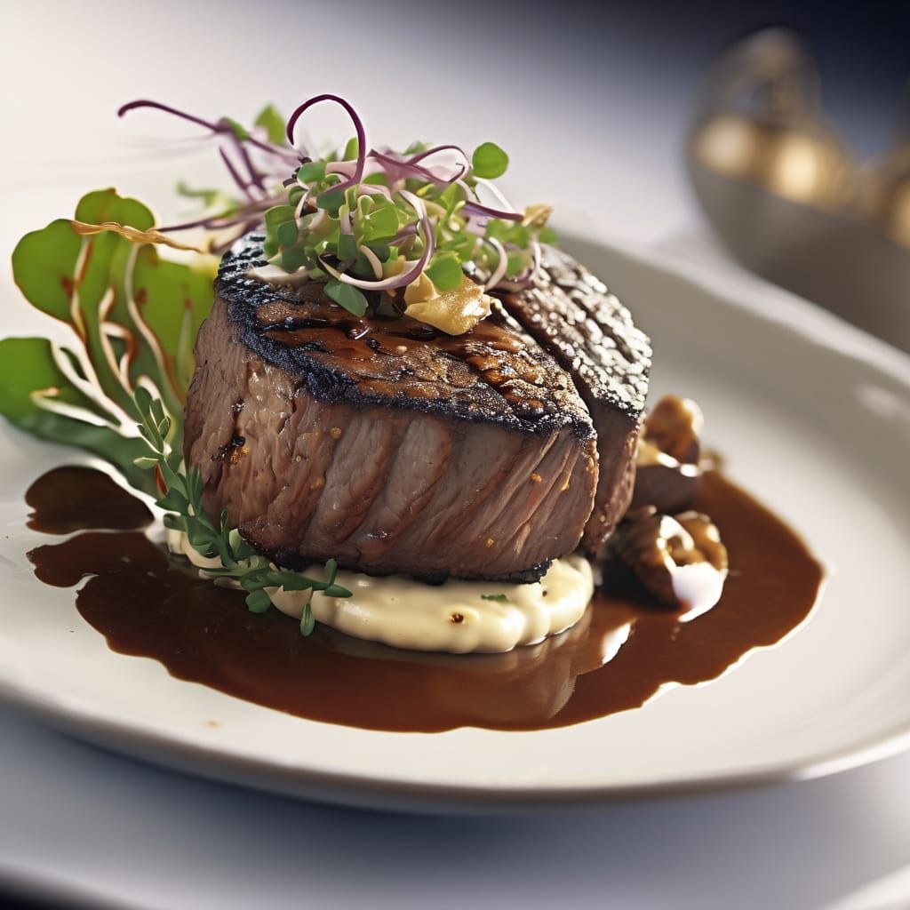 Blackened Filet Mignon with Blue Cheese Sauce