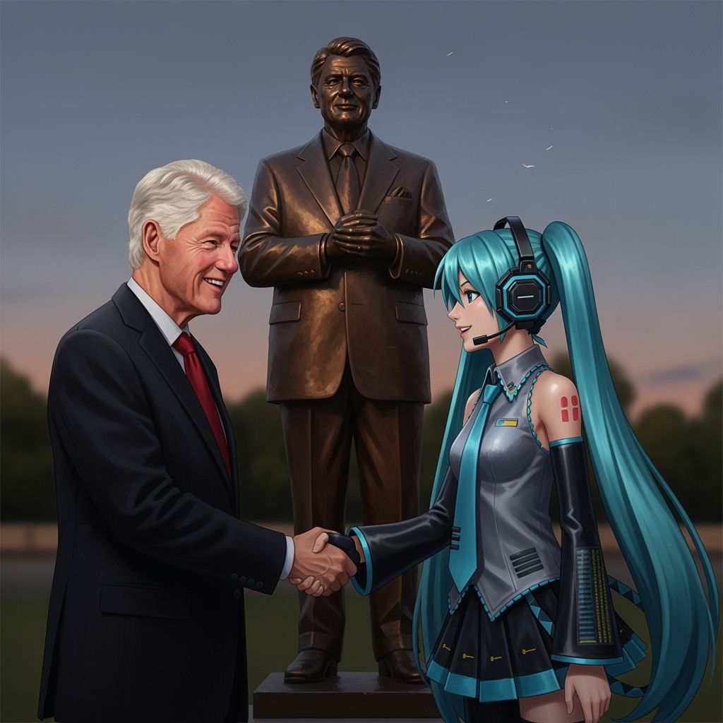 Bill Clinton and Hatsune Miku Shake Hands