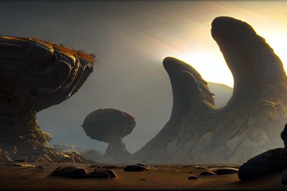 Hyperdetailed Alien Pirate Planet Landscape