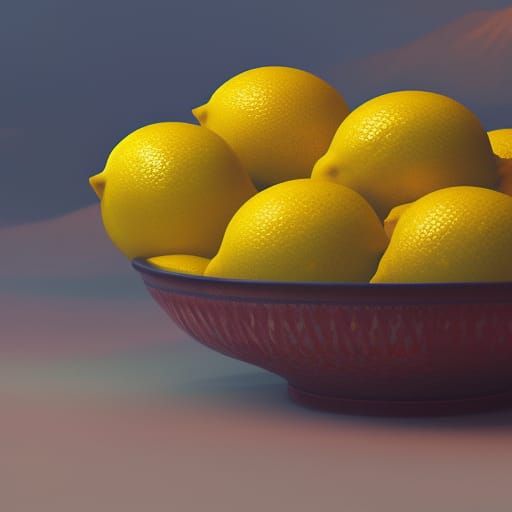 Bowl of Lemons: Detailed Matte Painting