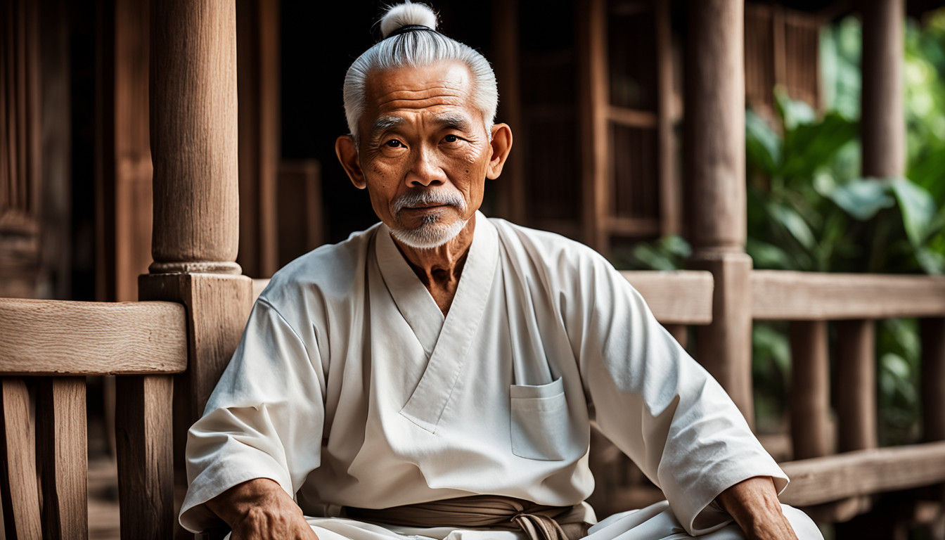 Serene Thai Gentleman in Traditional Attire