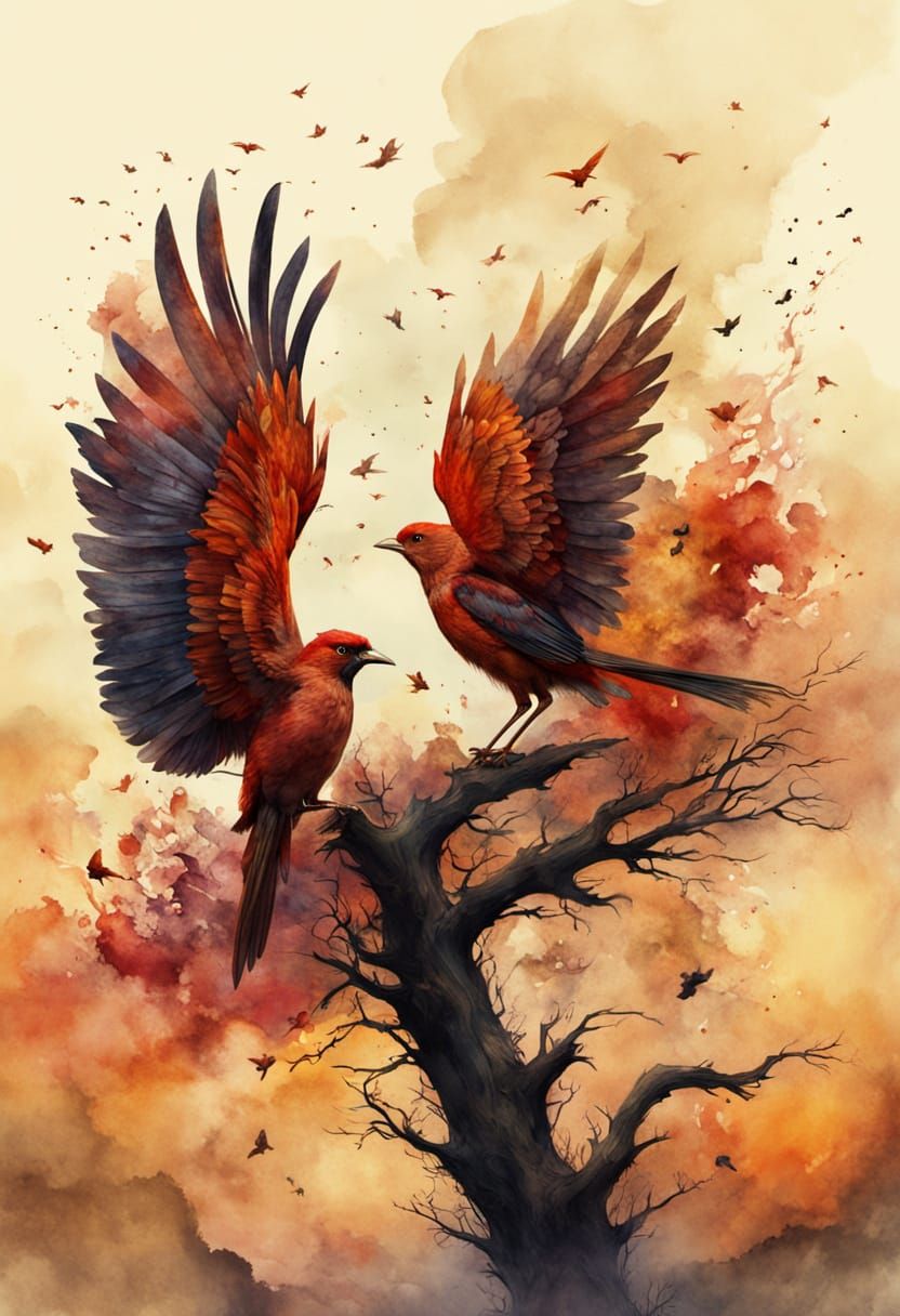 Winged Woman in Oil Painting Style