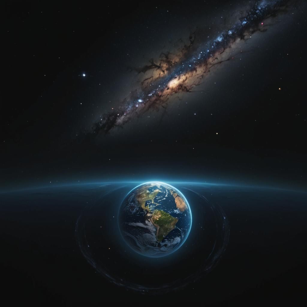 Milky Way Galaxy Merges with Ocean, Digital Art