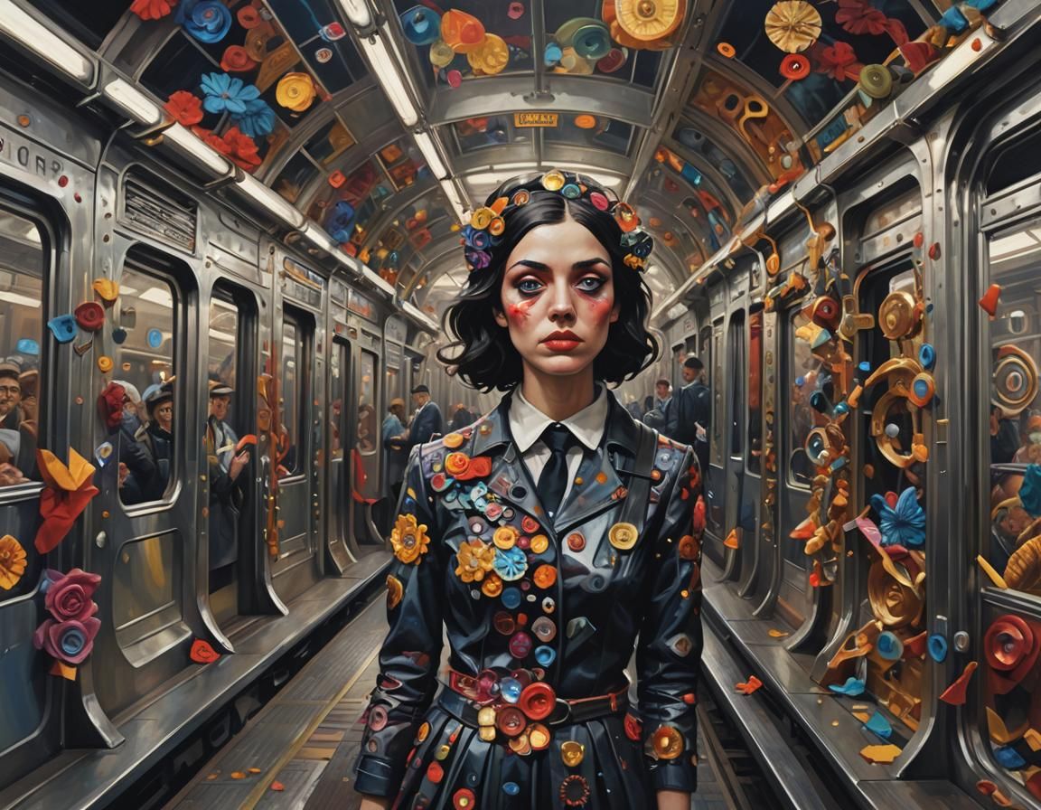 Surreal Train Station with Kaleidoscope Eyes