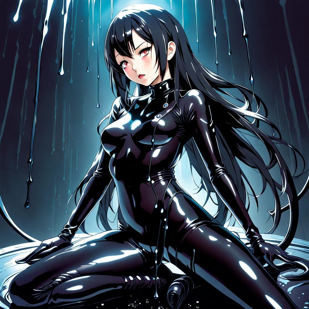 Black Goo on Latex Suit: Sci-Fi Horror Anime