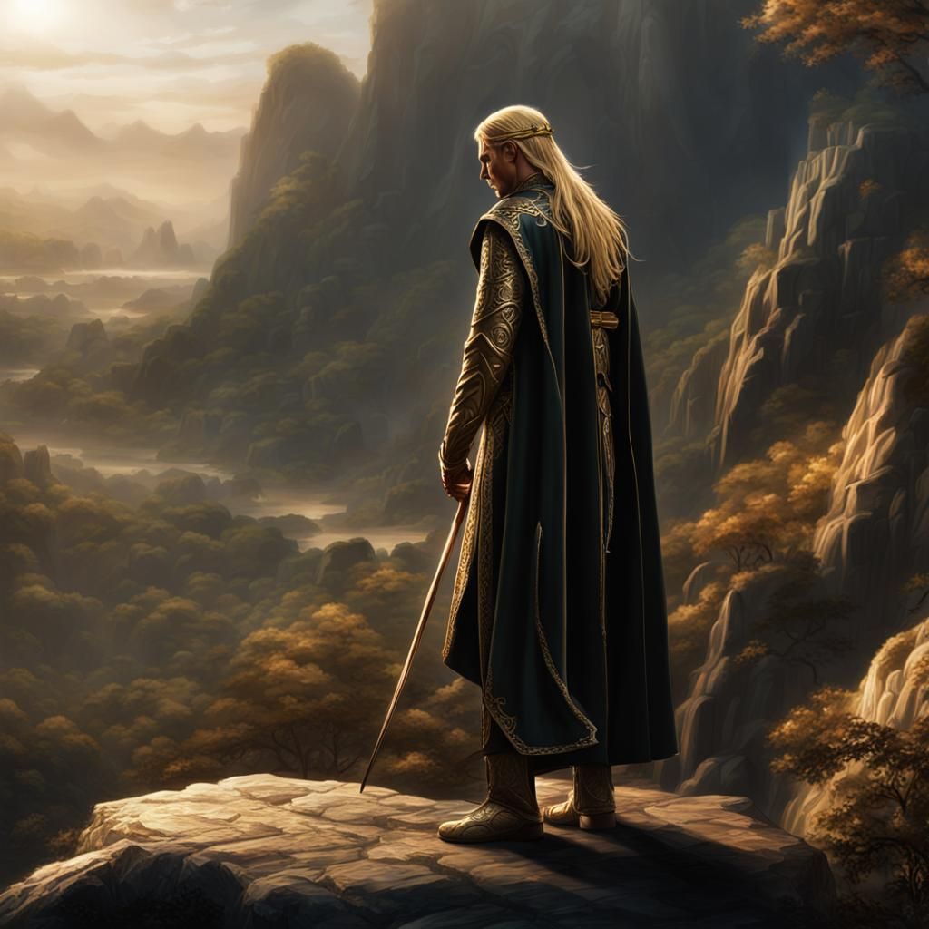 Ethereal Elven Courier in Golden Robes