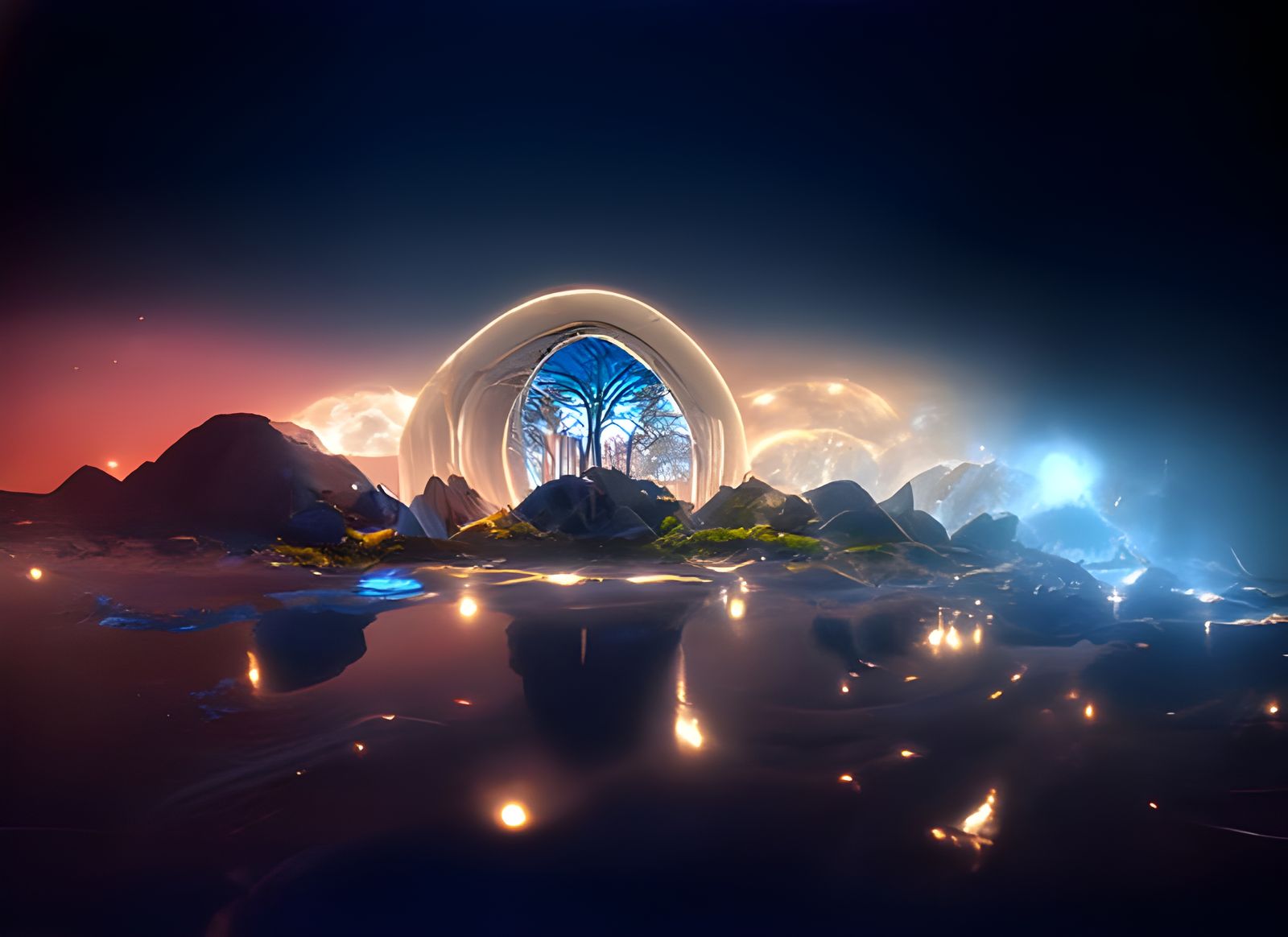 Psychedelic Gateway to Another Universe in Sci-Fi Style