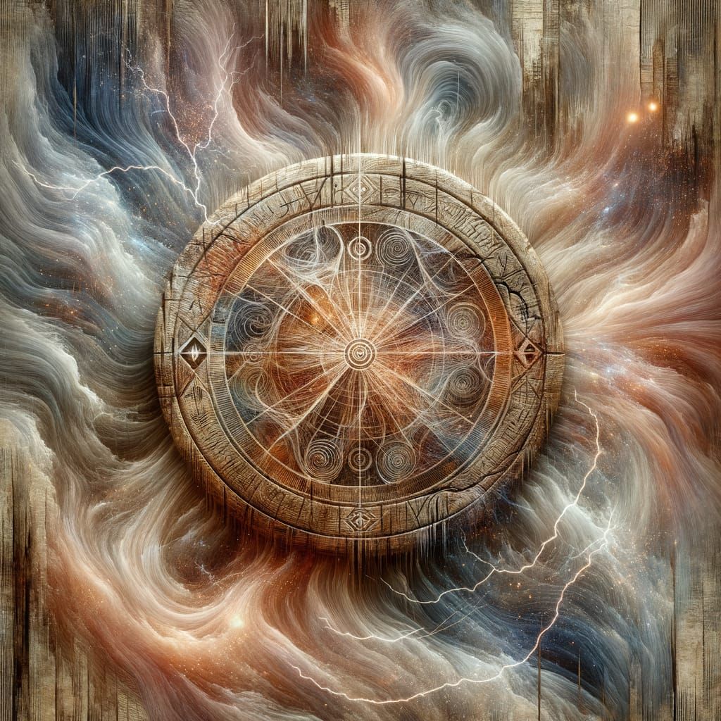 Wind Elemental Medallion in Early Watercolor Style