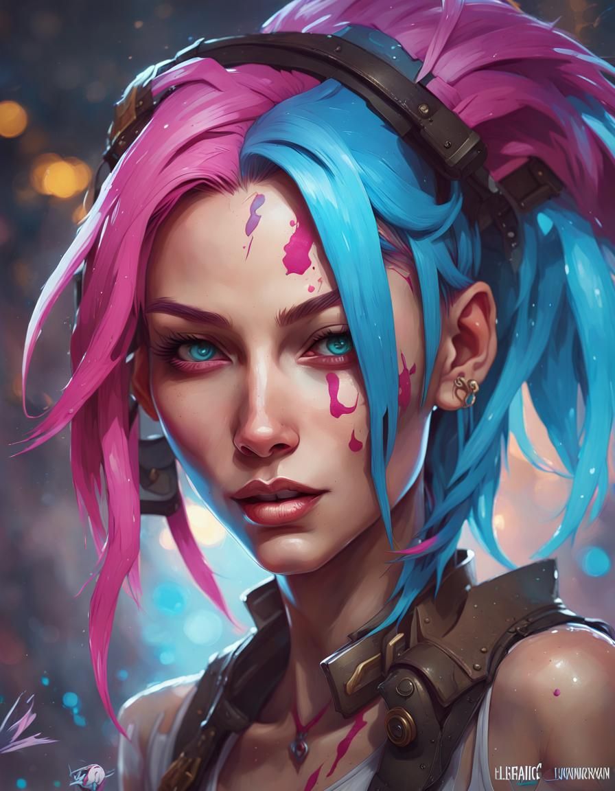 Jinx Portrait: Hyperdetailed Graffiti Art in Unreal Engine 5