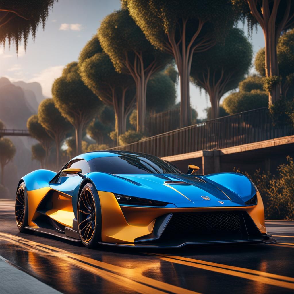 Detailed Matte Painting of the Fastest Car