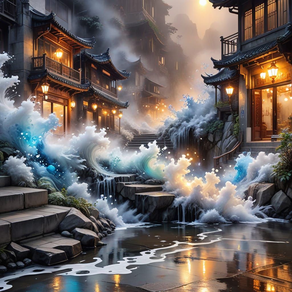 Watercolor Whimsy in Foggy Jiufen, Taiwan