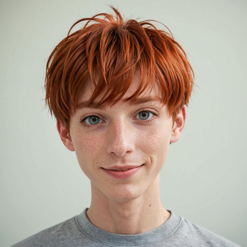 Anime-Style Redhead Portrait in Natural Lighting