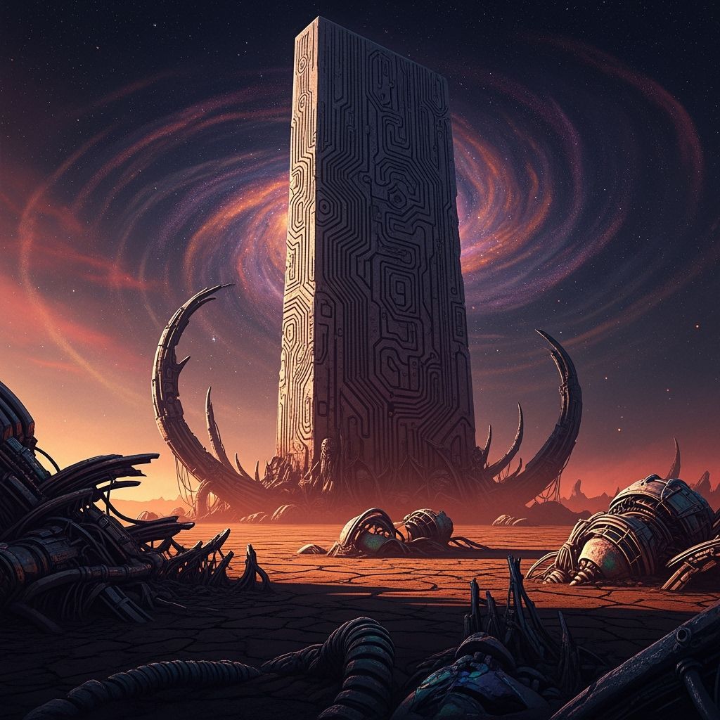 Alien Monolith on Desolate Planet
