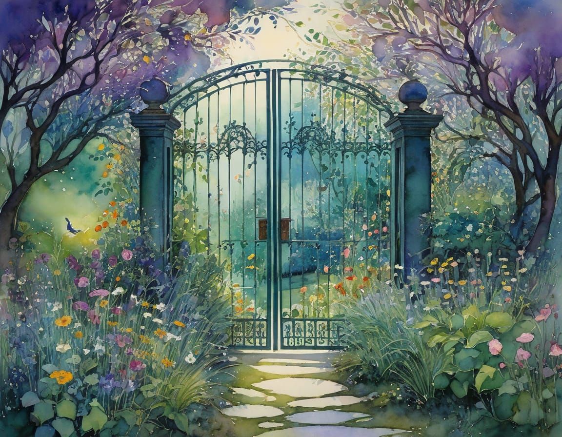 Enchanting Garden View in Soft Evening Light
