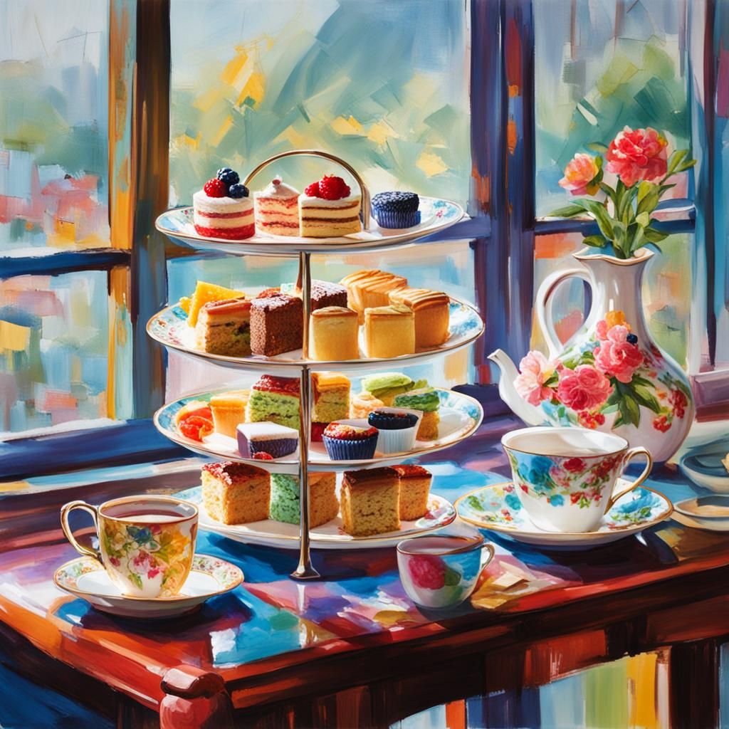Colourful High Tea by the Window
