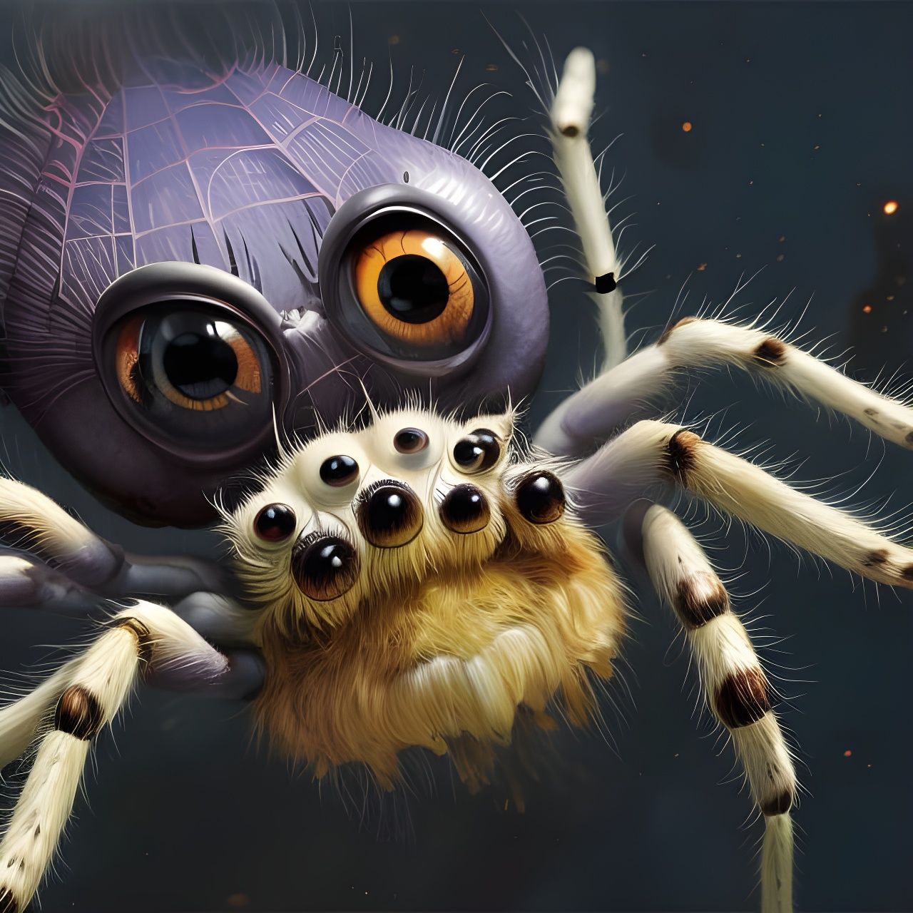 Spider with Monstrous Face, Digital Illustration
