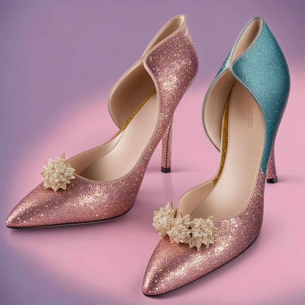 Sparkling Glitter Shoes: AI Generated Image