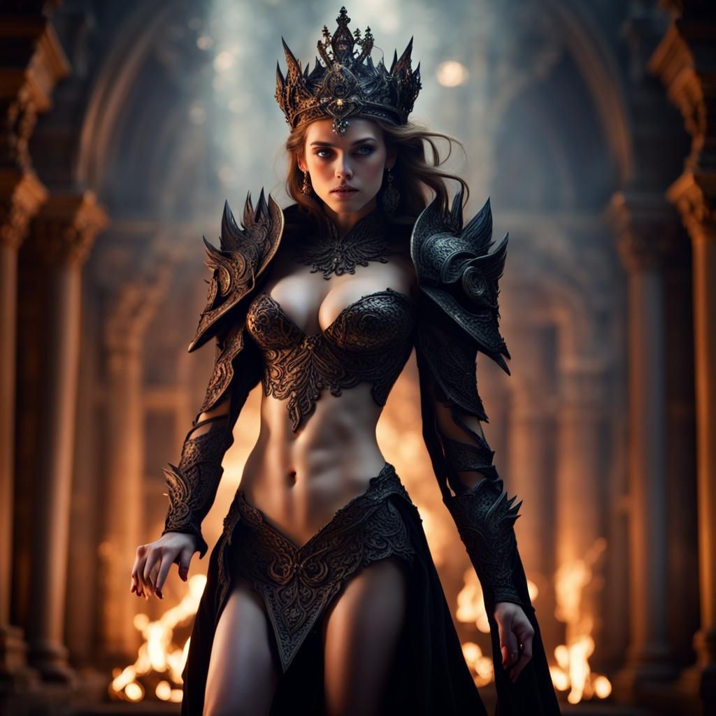 Fire Princess in Flames with Hazel Eyes