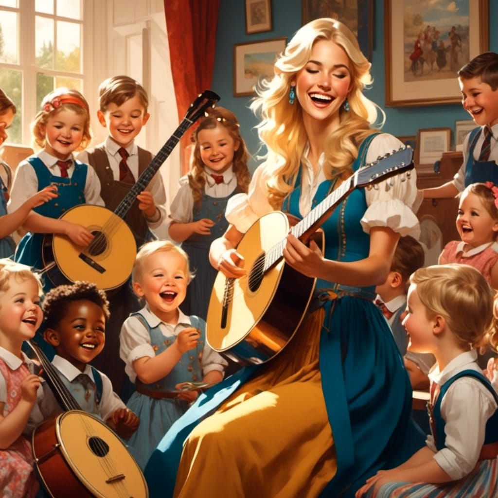 With another talent added to an endless list Julie entertains the local nursery school. What an orchestra !!