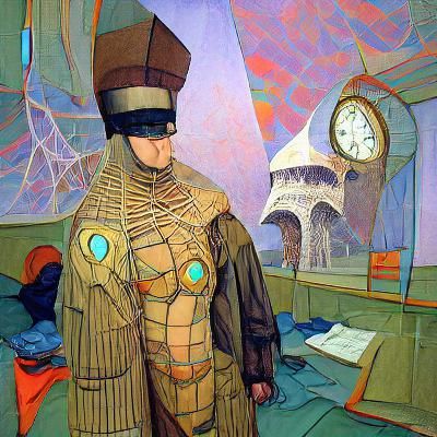 Futuristic Time Travel Suit in Gothic Art Style