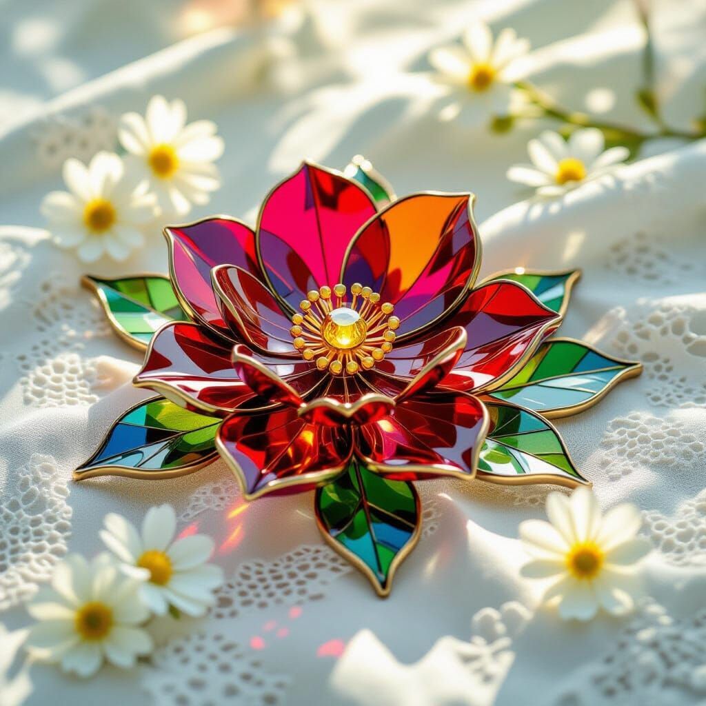 An elegant stained glass flower
