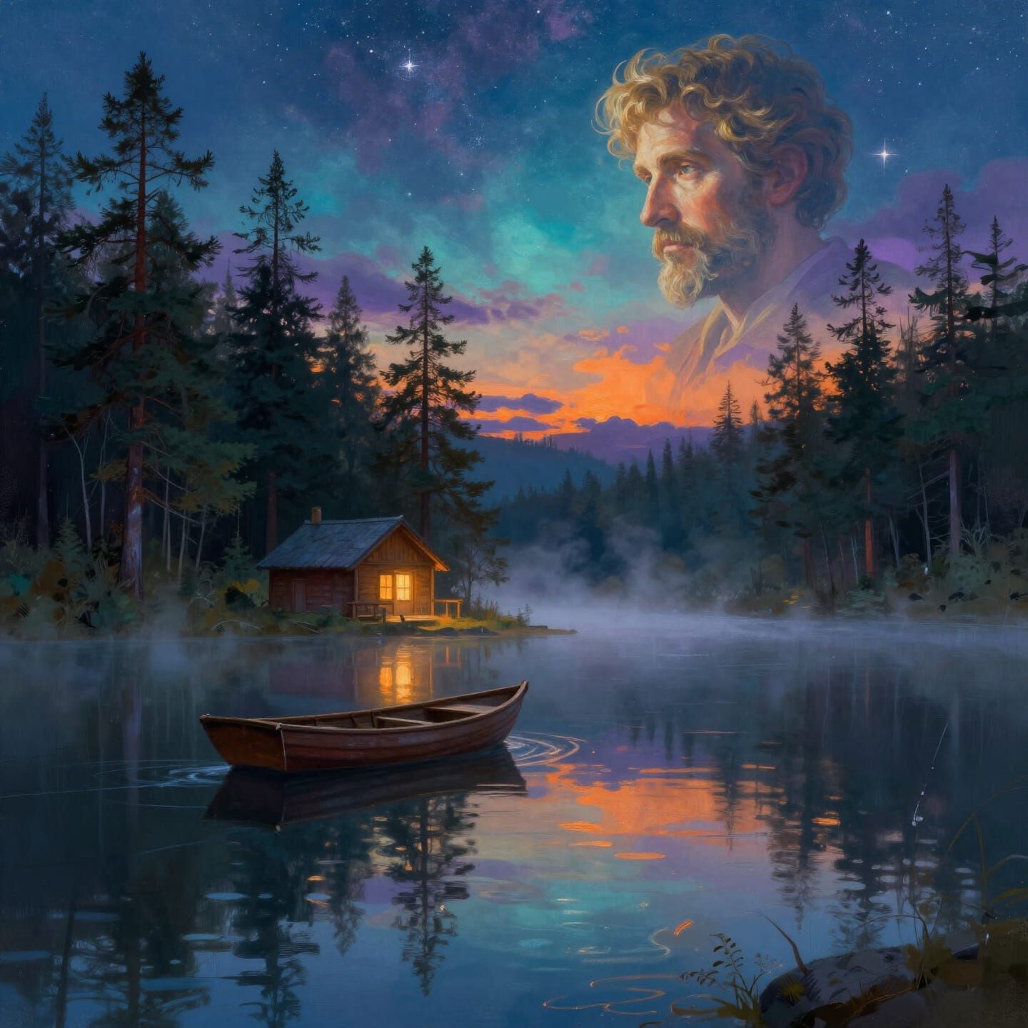 dreamy night landscape