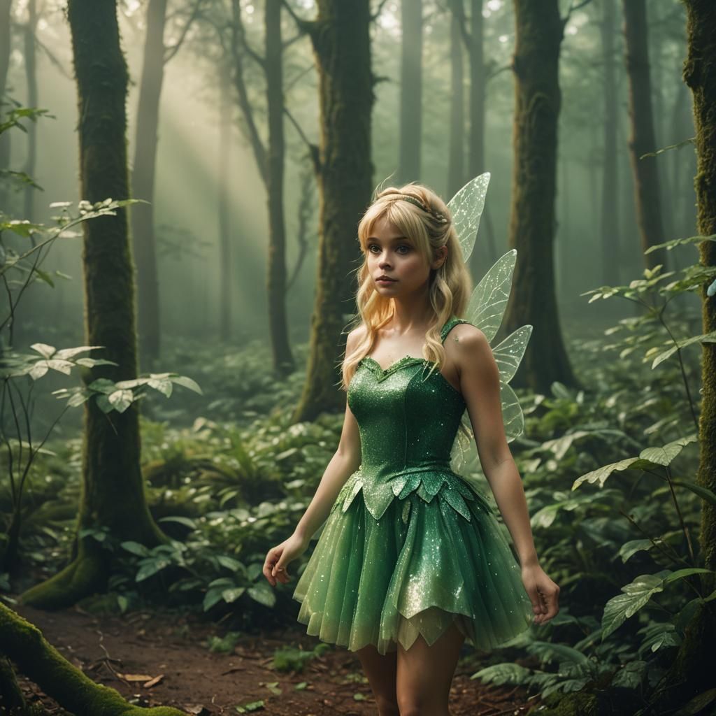 Tinkerbell in Green Dress, Cinematic Film Still