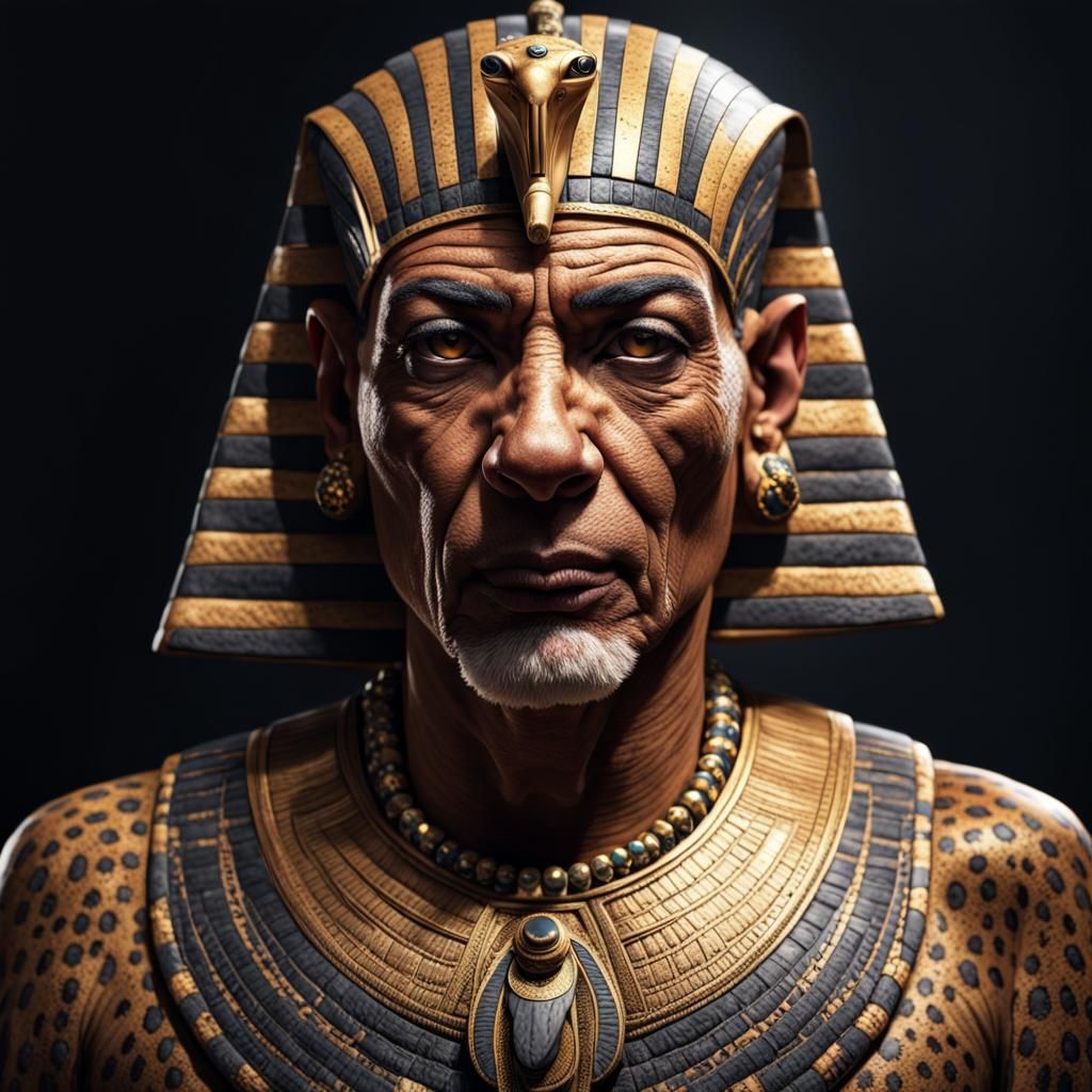 Hyperrealistic Pharaoh with Piercing Eyes