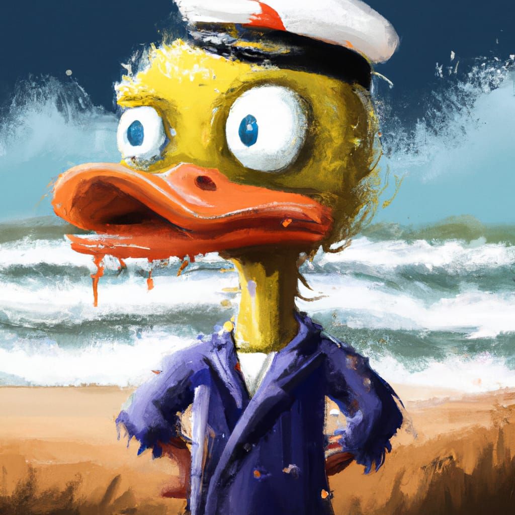 Cartoon Duck in Sailor Suit, Tex Avery Style