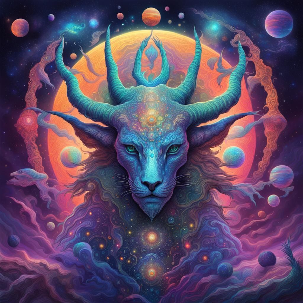 Holographic Cosmic Creature by Pablo Amaringo