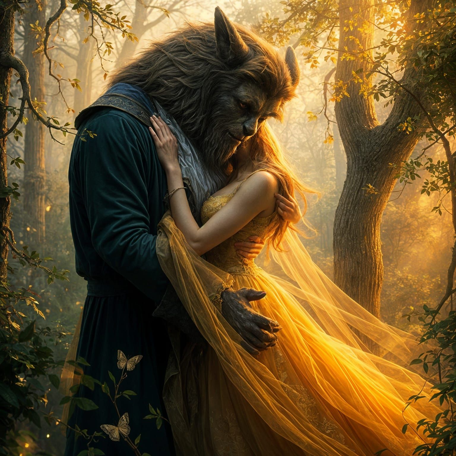 Ethereal Fantasy Lovers in a Whimsical Mist