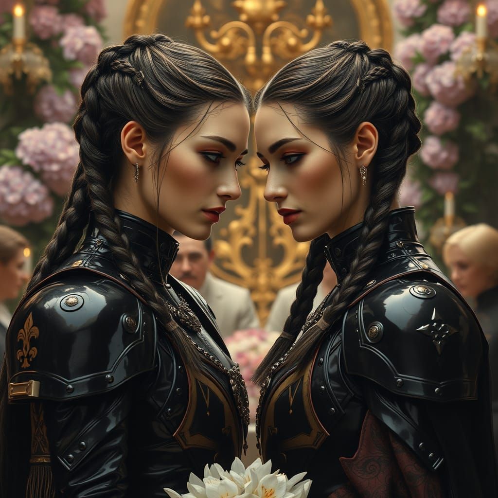 Medieval Wedding with Sisters in Mecha Armor