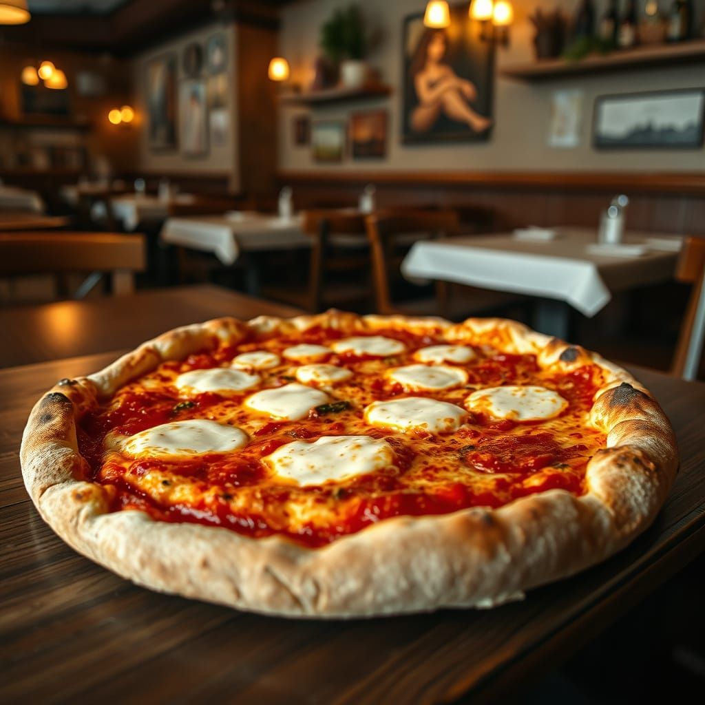 Warm Italian Pizza Scene in Earthy Aesthetic