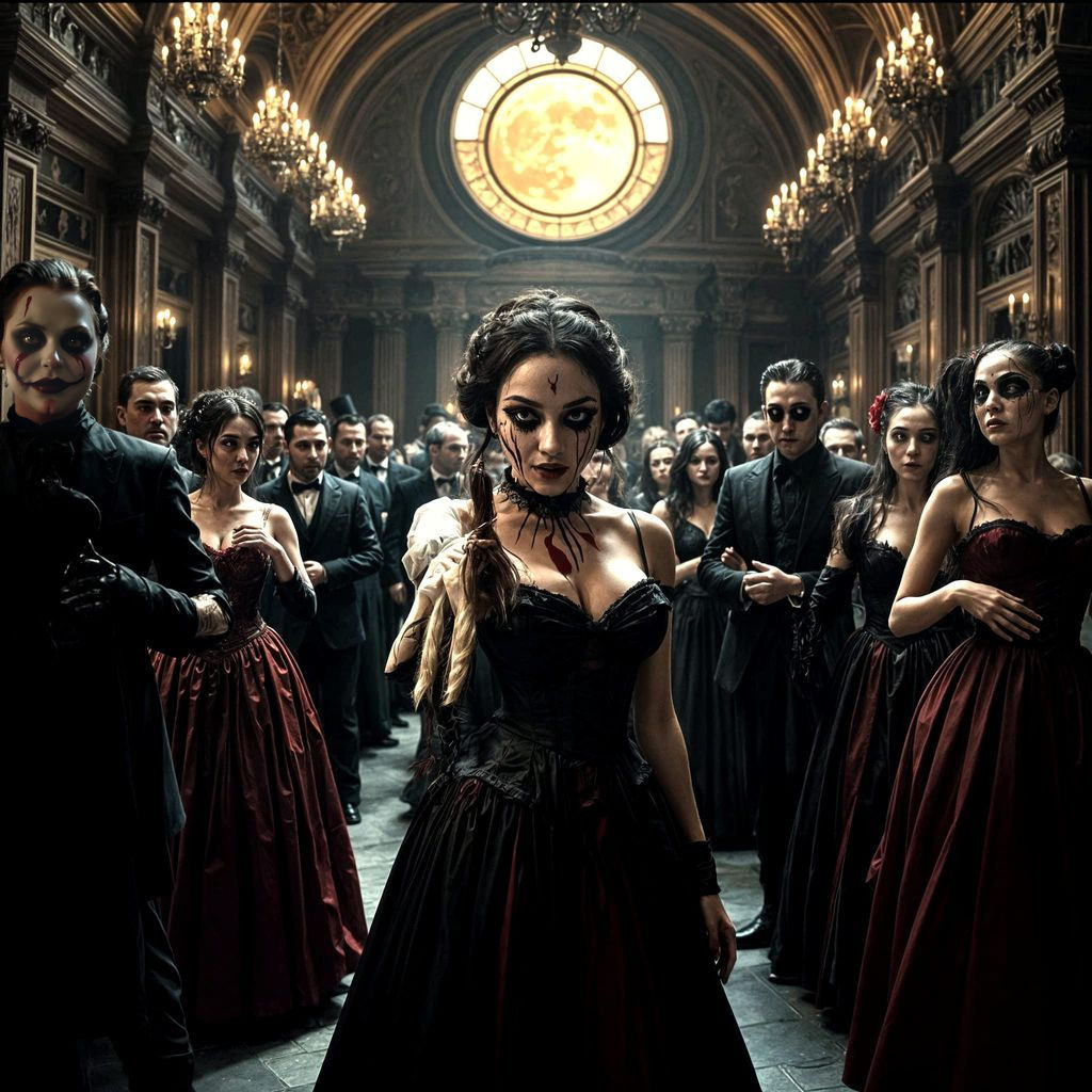 Halloween Masquerade Ball Under Blood Moon