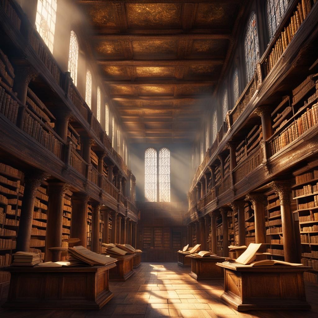 Light in ancient library