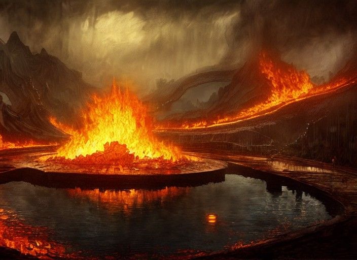 Steampunk Inferno Reservoir in Hyperrealistic Digital Painti...