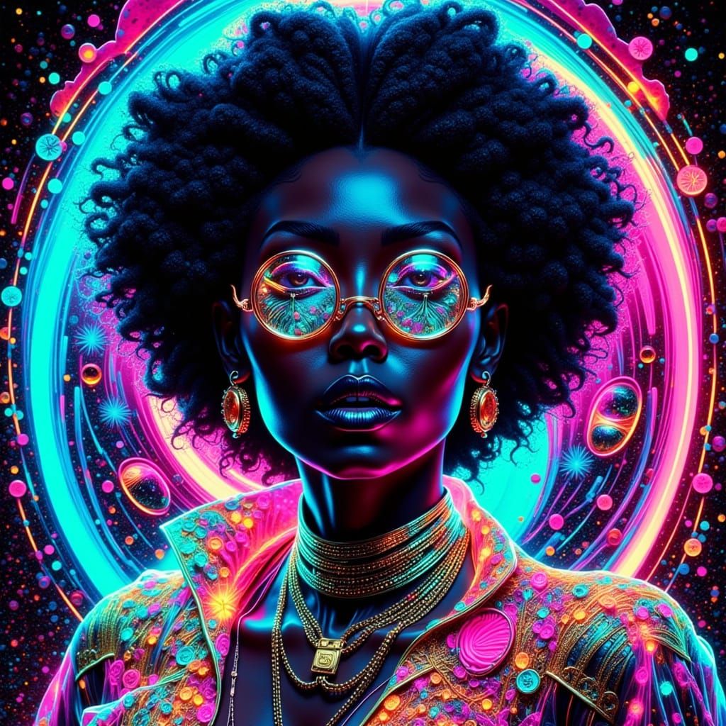 Neon Oracle of Broken Time: Pulp Comic Aesthetic