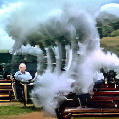 AI-Generated Image of a Steam Train