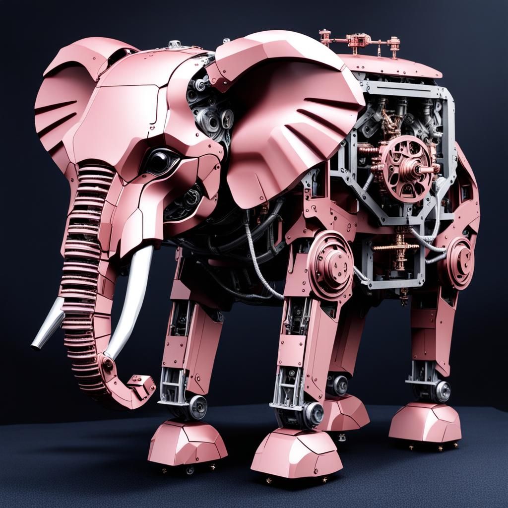 Pink Mechanical Elephant
