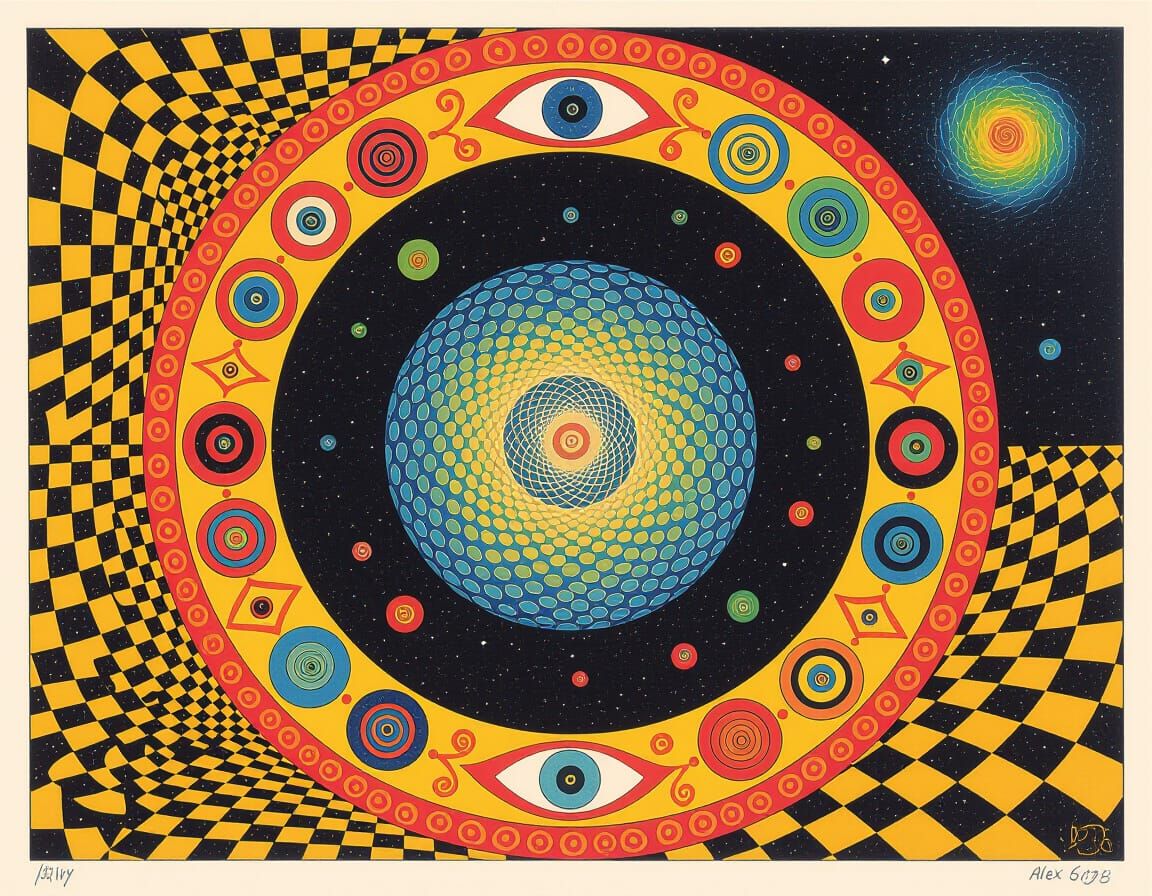 Surreal Psychedelic Art in Mixed Styles